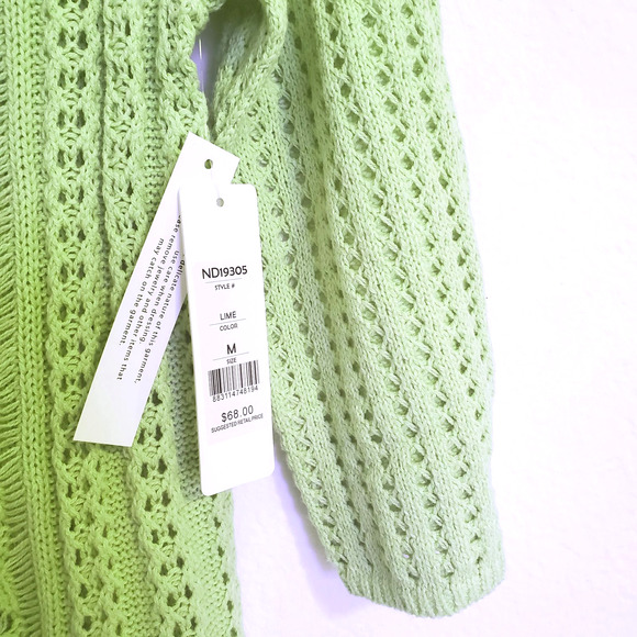 New Andrea Jovine Open Crochet Knit Tunic Sweater Mint Green Whimsy Fairy M NWT - Picture 4 of 6